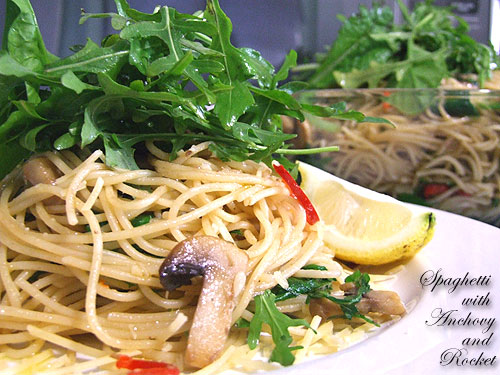 Spaghetti with Anchovy and Rocket Salad | LiaDella Blog